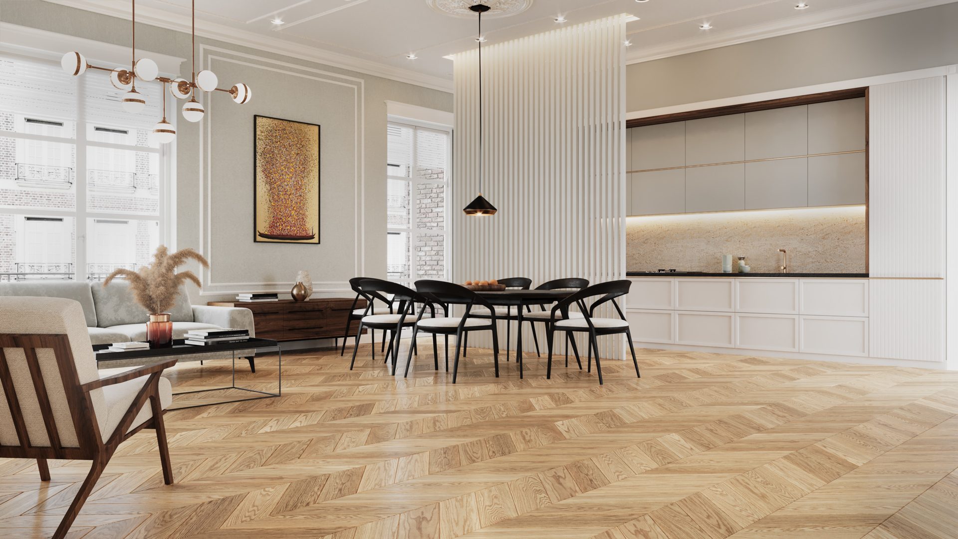 Parchet FertigDeska Chevron Oak Elegance
