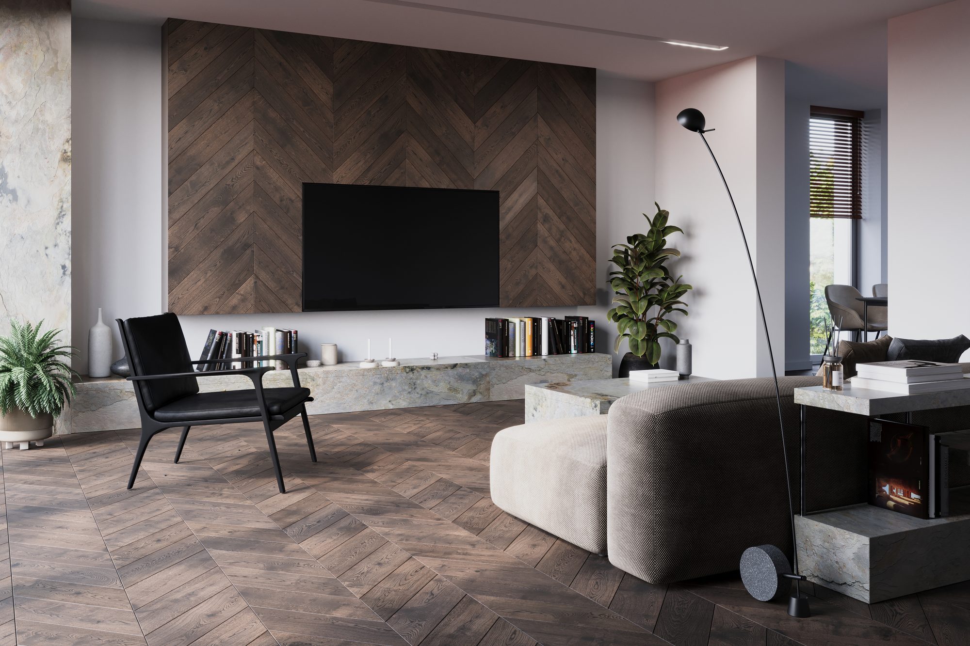 Parchet FertigDeska Chevron Oak Color Vento