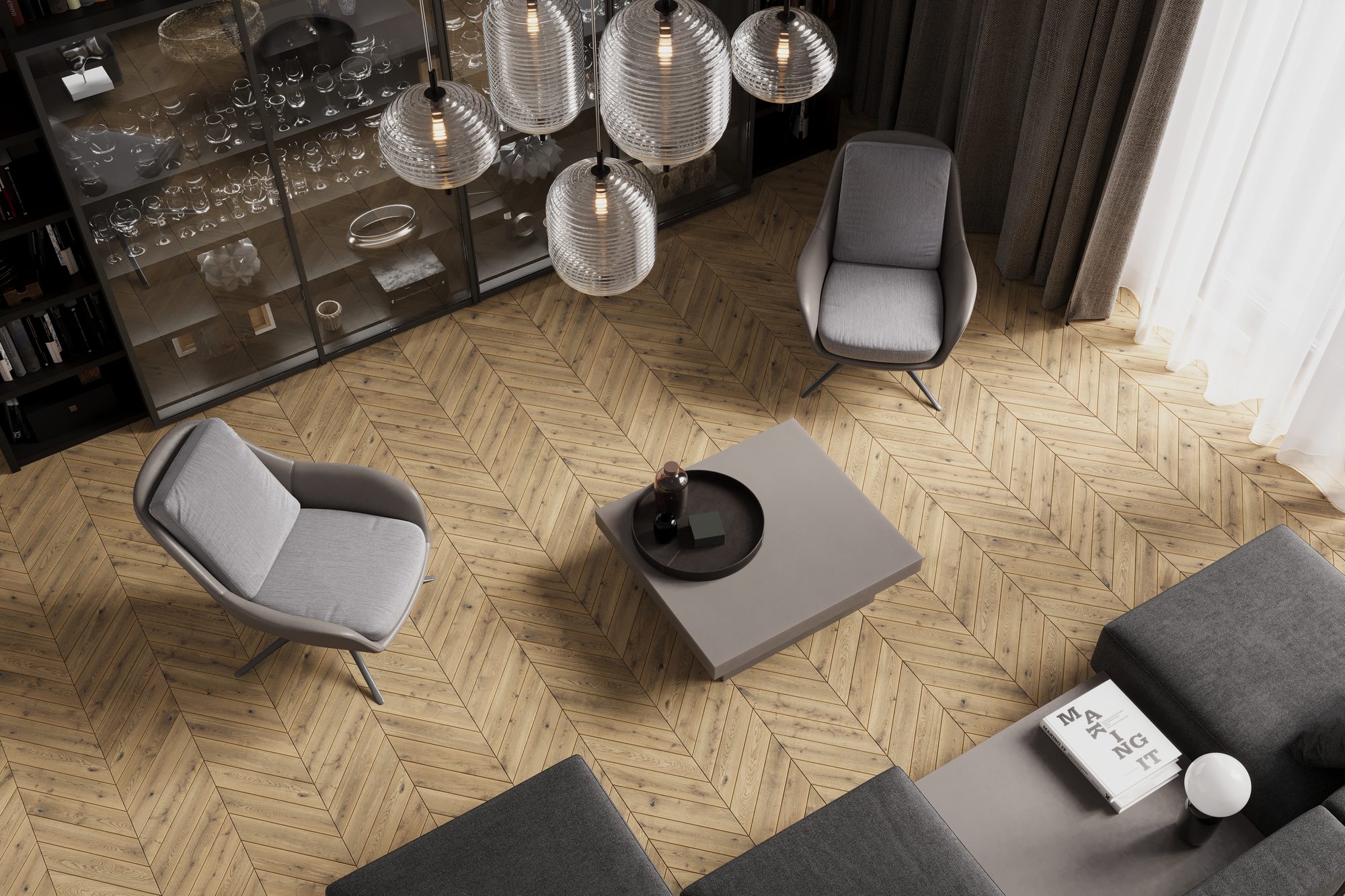 Parchet FertigParkiet Chevron Oak Color Capri